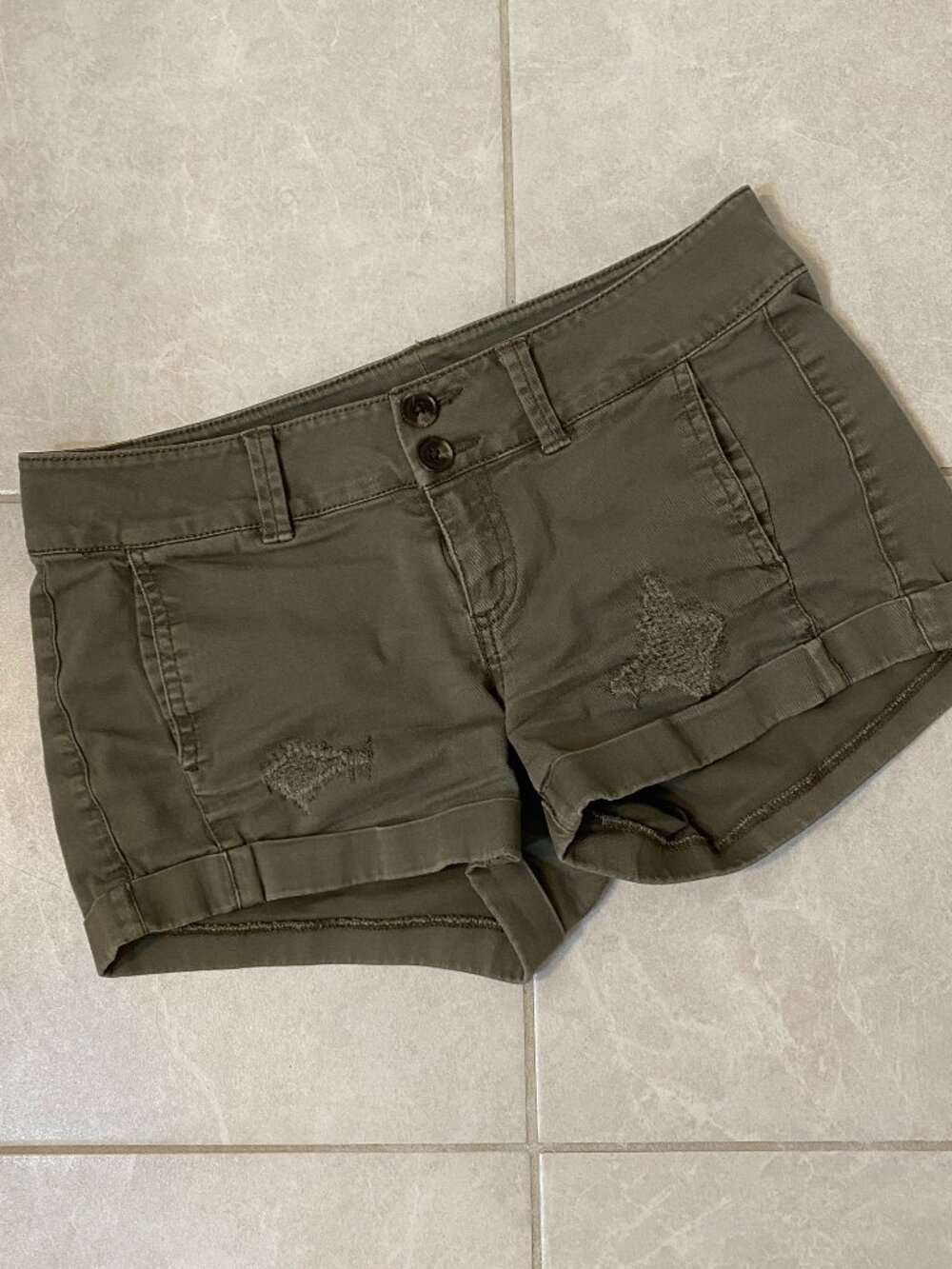 Express Destroyed Jean Shorts 0